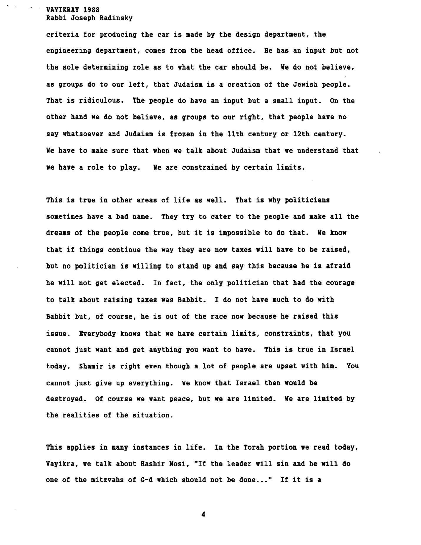 Vayikra 1988
