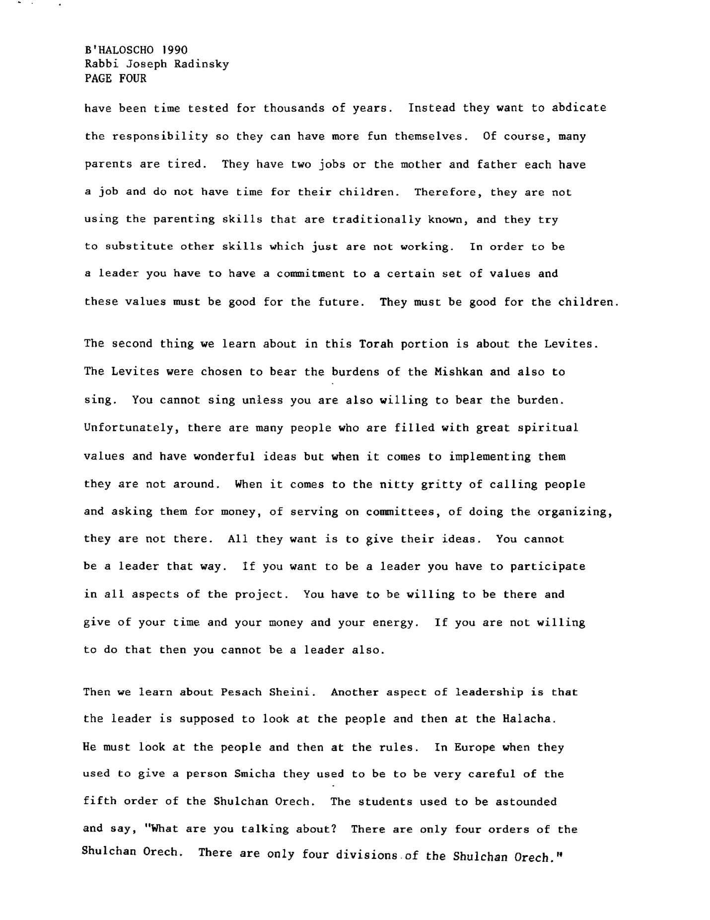 behalotecha 1990