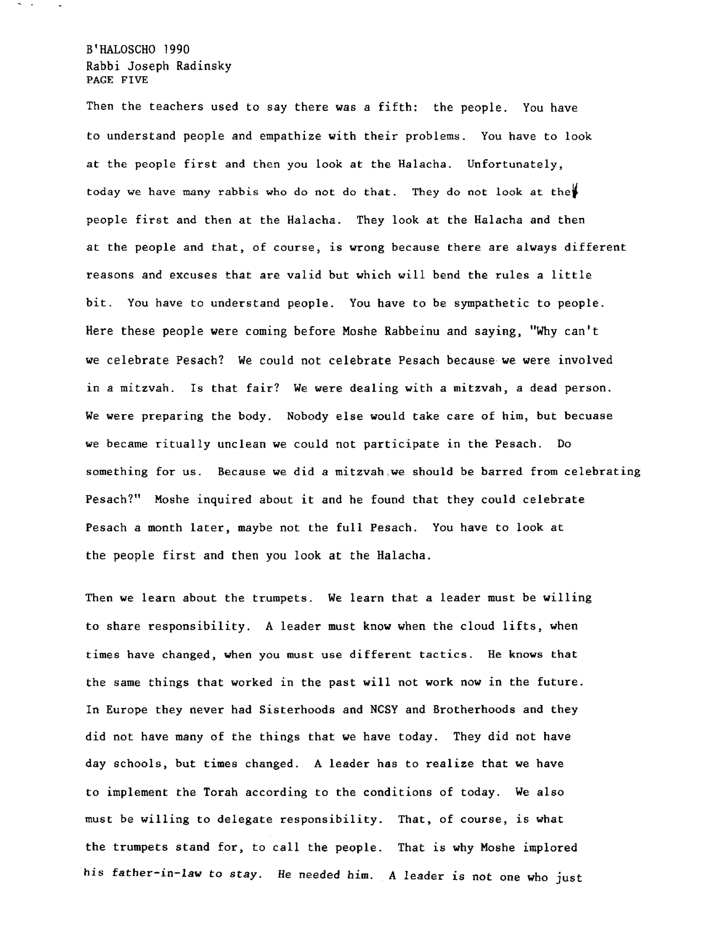 behalotecha 1990