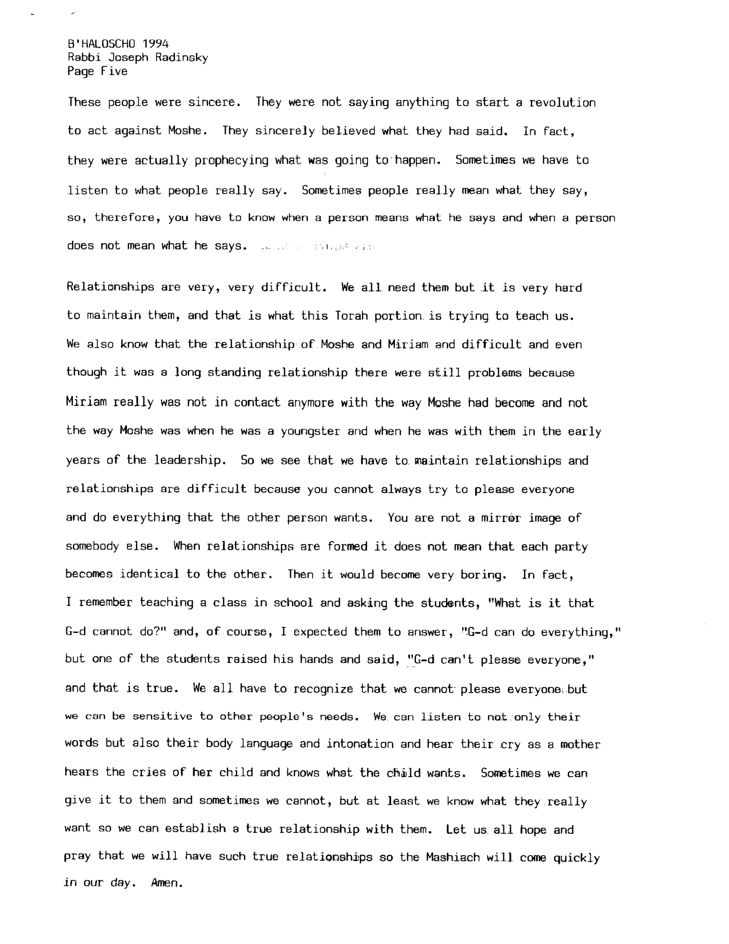 behalotecha 1994