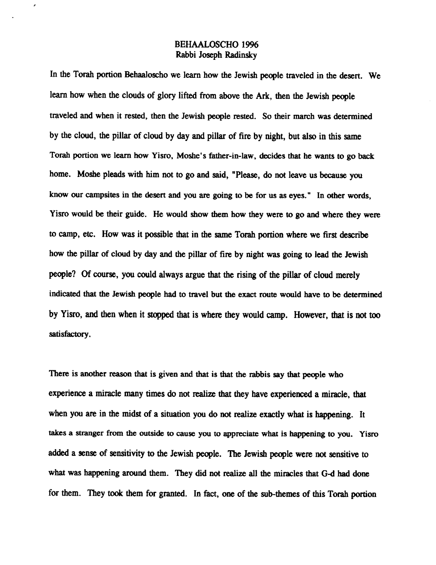 behalotecha 1996