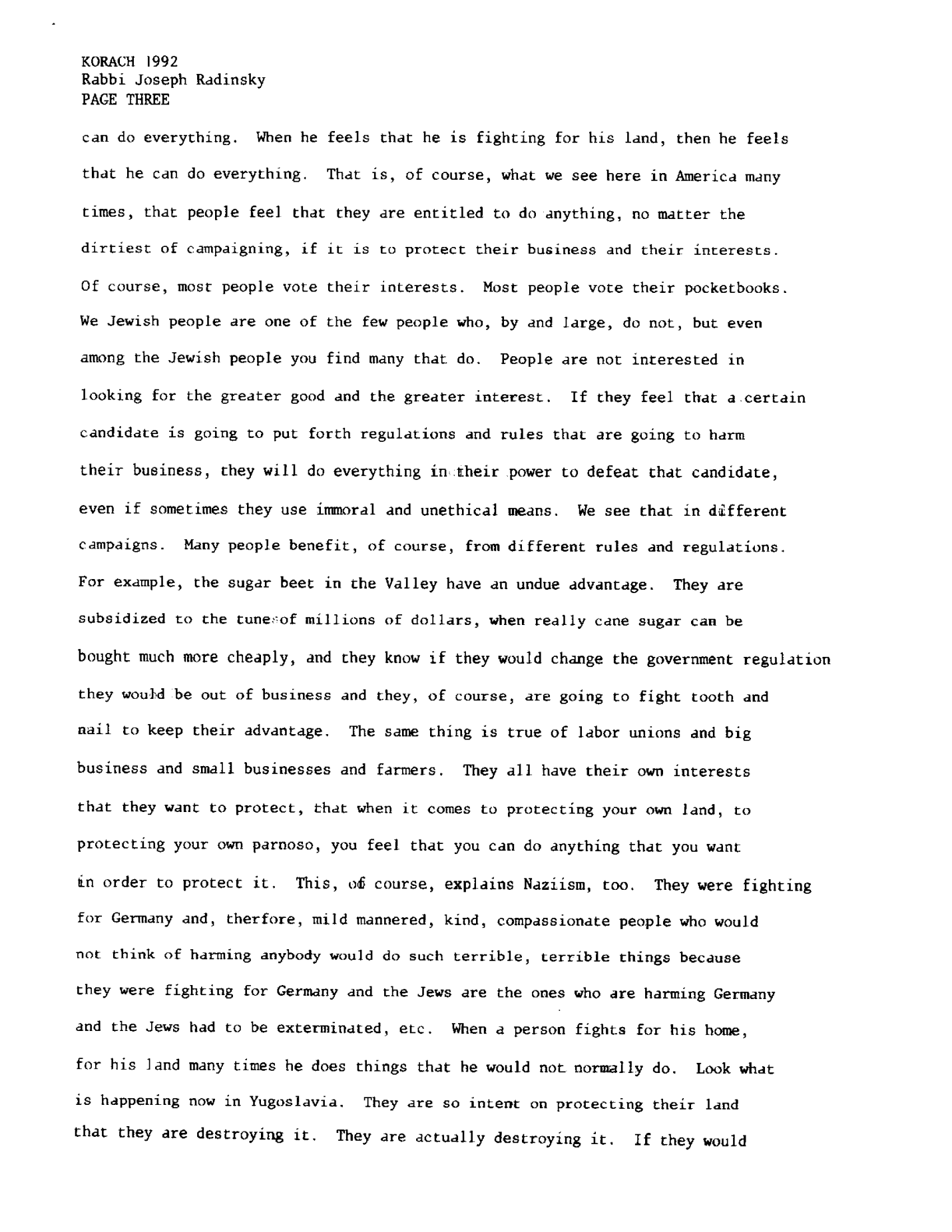 korach 1992