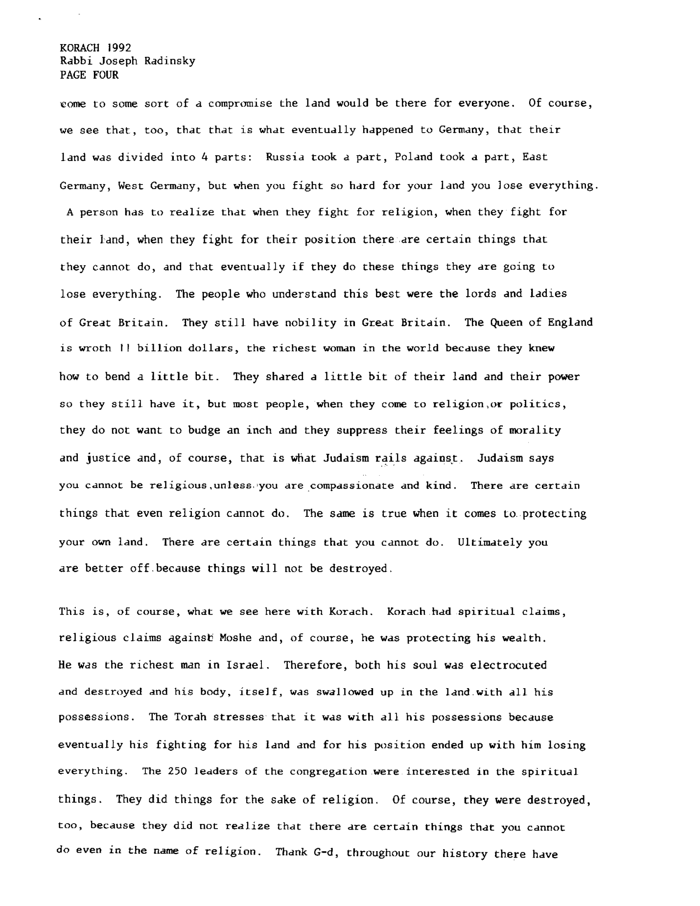korach 1992