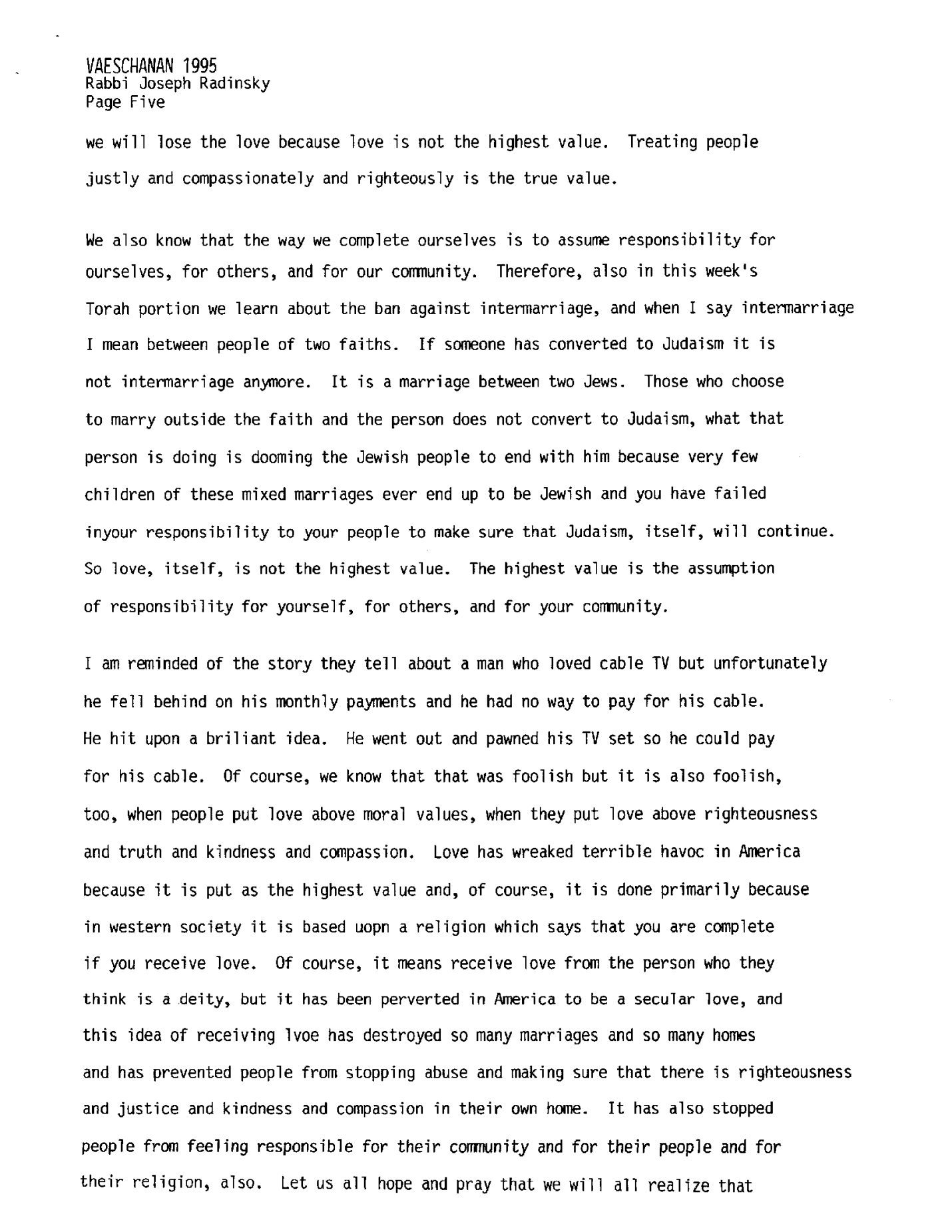 vaetchanan 1995